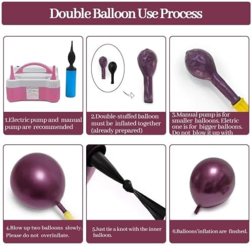 Dark Purple Black Balloon Double Stuffed Black Burgundy Plum Balloon Arch - Image 4