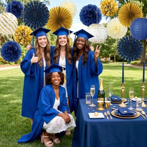 ADLKGG 14 Pcs Navy Blue and Gold Party Decorations, Navy and Gold Decor - Image 3