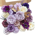 FACINOC Roses Artificial Flowers Purple Fake Flower with Stems Bulk Box Set by FACINOC