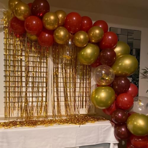 Dark Red and Gold Balloon, 60 Pack 12 Inch Latex Balloons - Image 3