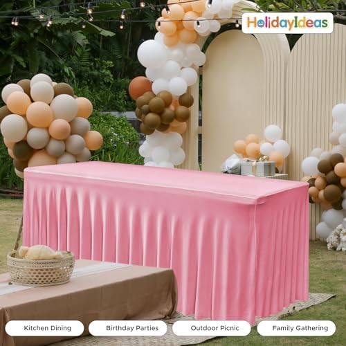 Pink Spandex Table Cloths for 6 foot Rectangle Tables, Baby Shower 2 Pcs - Image 6