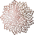 Snowkingdom 18 Pack Rose Gold Placemats Bulk Metallic Pressed Vinyl for Mother's Day Dinning Table Decoration Floral Mats Round Floral Charger Decoration for Weddings Christmas Holiday by Snowkingdom