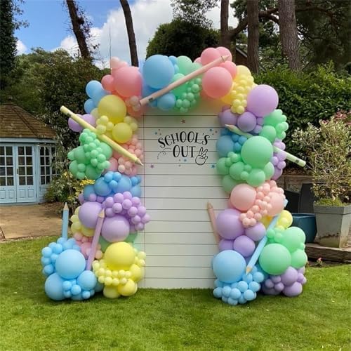 Pastel Rainbow Balloons, 60Pcs Colorful Macaron Pink Orange Yellow Green Blue Purple Balloons Birthday Decor, 12 Inch Multicolor Assorted Colors Latex Balloon for Wedding Baby Shower Party Decorations - Image 7