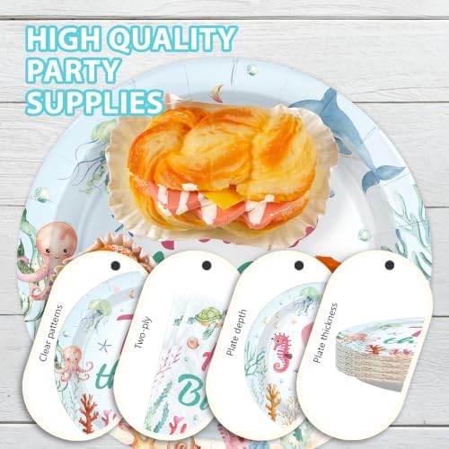 96Pcs Two The Sea Birthday Party Decorations for Girls Serves 24 - Image 6