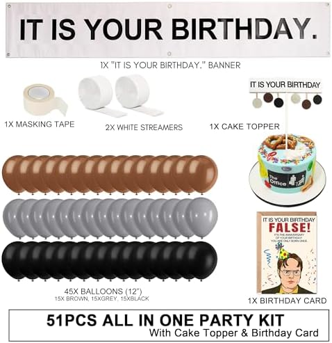 It is Your Birthday Banner, The Office Birthday Party Decorations 51Pcs - Image 2