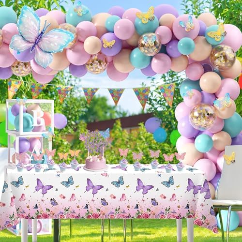 Butterfly Baby Shower Decorations for Girl Pink Purple Party Decoration Set - Image 7