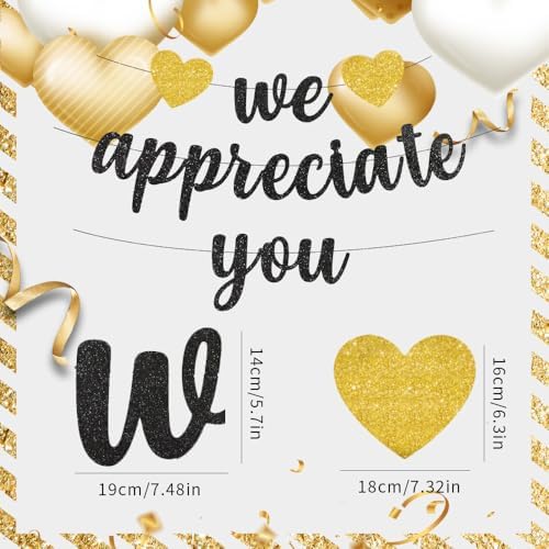We Appreciate You Banner Thank You Party Decoration Supplies Employee Appreciation Decorations Work Anniversary Office Party Decorations for Employee Staff Coworkers - Image 2