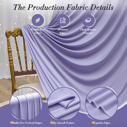 50 ft x 10 ft Wrinkle Free Lavender Backdrop Curtain for Parties, Polyester Light Purple Photo Backdrop Drapes 10 Panels 5x10ft for Baby Shower Photoshoot Wedding Birthday Party Photography Curtains - Image 6