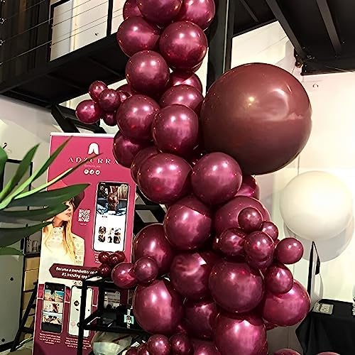 Voircoloria 105pcs Burgundy Maroon Party Latex Balloons, 12inch - Image 6
