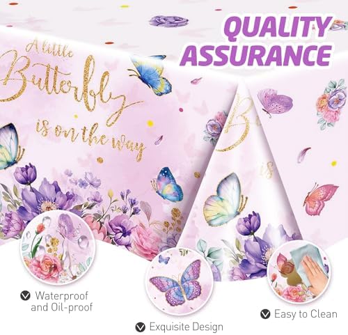 146Pcs Wildflower & Butterfly Plates and Napkins Floral Party Supplies Includes Plates, Napkin, Fork, Cup, Straw, Tablecloth, Banner for Baby Shower Birthday Party Decorations, Serves 24 - Image 5