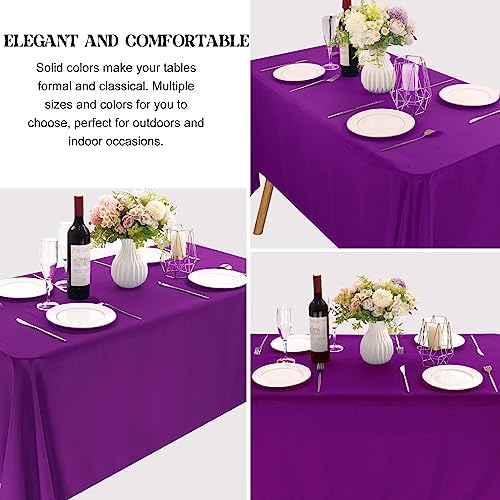 4 Pack Rectangle Tablecloth 60x102 Inch Purple Washable Polyester Table Cover for Wedding Dining Table Buffet Parties Banquet Decoration（Purple） - Image 3