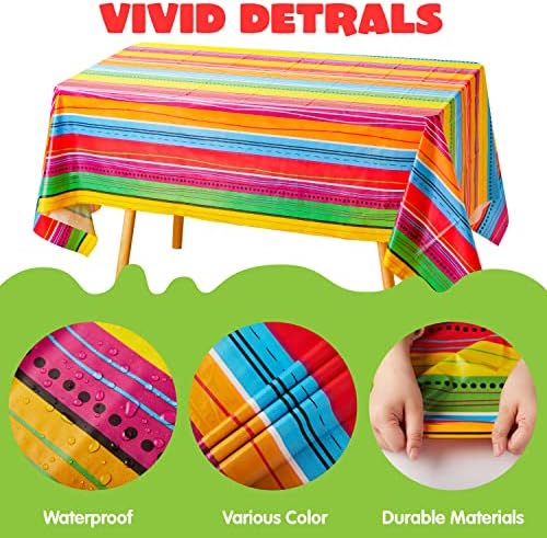 JOYIN 6 pcs Cinco De Mayo Printed Plastic Tablecover w/Multi Color Style (54 x 108 INCHES) for Fiesta, Taco Night, Birthday, and Mexican Themed Party - Image 2