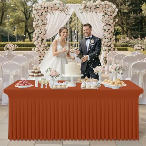 Smiry Spandex Elastic Fitted Table Cloth Skirt for 8FT Rectangle Table - Image 6