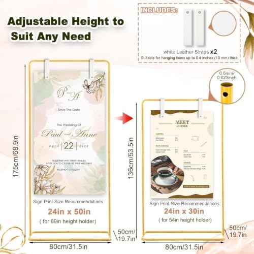 Wedding Sign Stand,Welcome Poster Easel Stand,Mustard Gold,4 Pcs - Image 5