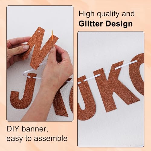 BEISHIDA Glitter Brown 116 PCS A-Z DIY Letter Custom Banner Party Decor - Image 2