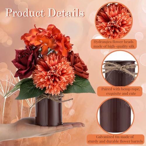 Zeyune 6 Set Artificial Centerpiece, Orange, Classic Style - Image 3