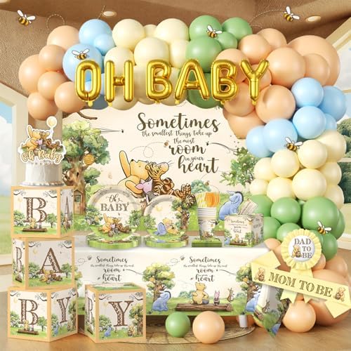 336PCS Bear Baby Shower Decorations Neutral Party Set 25 Guests by Unknown