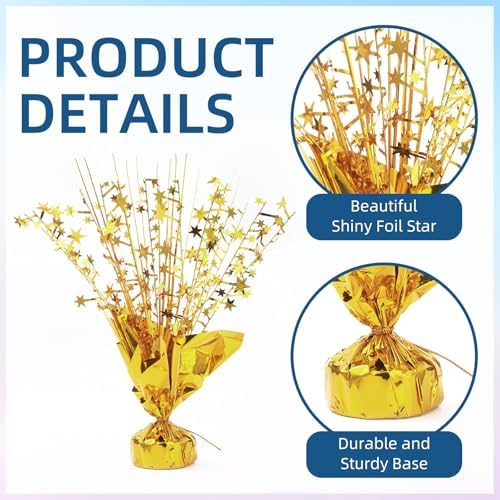 24 Pack Gold Metallic Foil Spray Centerpiece Star Table Decoration Burst Table Centerpieces for Birthday New Year Wedding Anniversary Graduation Party Supply (Gold) - Image 5
