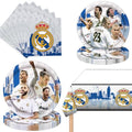 41Packs Real Madrid Birthday Decorations Include 20 Plates, 20 Napkins and 1 Tablecover for Real Madrid Birthday Party Supplies by CHAMPBULL