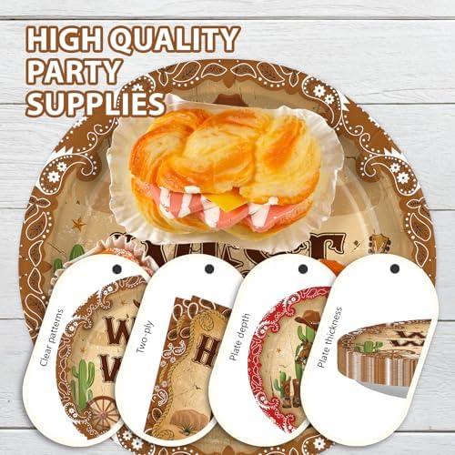 96Pcs Wild West Cowboy Party Decorations, Serves 24 - Image 6