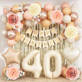 Beige Happy 40th Birthday Party Decoration Women Cream Number 40 Balloon by KAINSY