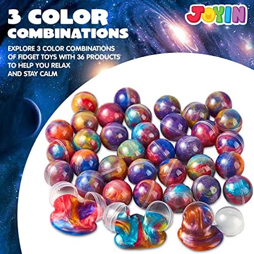 JOYIN Slime Party Favors, 36 Pack Galaxy Slime Ball- Stretchy, Non-Sticky, Mess-Free, Stress Relief, and Safe - Toys for Girls and Boys - Easter, Classroom Reward, Party Supplies, Halloween - Image 2