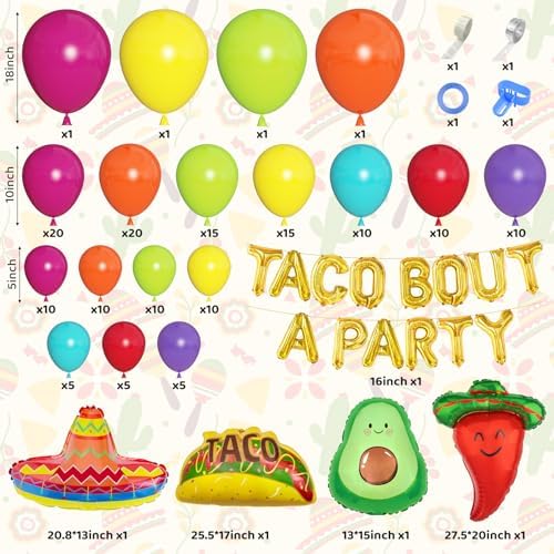 Amandir 169Pcs Mexican Fiesta Party Decorations Fiesta Balloons - Image 2