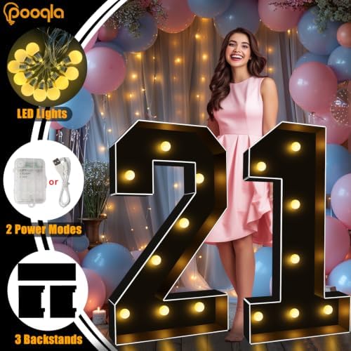 Pooqla 3FT Marquee Light Up Numbers 1 for 1st Birthday Decorations - Image 3