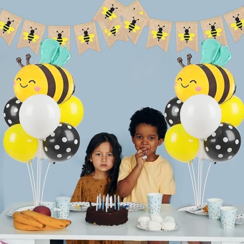 Naozinebi 4 Sets Bee Baby Shower Party Balloons Stand Kit Birthday Decor - Image 6
