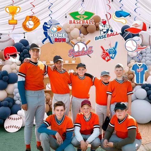 Baseball Hanging Swirls Decorations, 33 Pcs Baseball Hanging Spirals/Baseball Party Hanging Decorations Spirals for Baseball Birthday Decorations & Baseball Party Decorations - Image 5