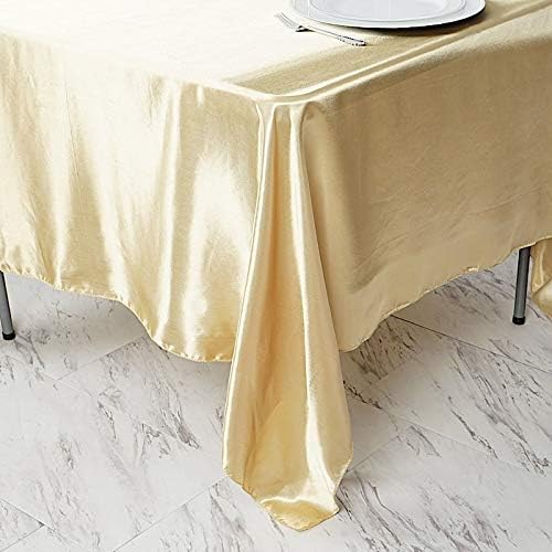 Balsa Circle 10 pcs 72x72 inch Champagne Square Tablecloth Satin Fabric Overlays Linens | Table Cloths Cover for Wedding Party Banquet Reception Events Decoration Kitchen Dining Events Kitchen Dining - Image 2