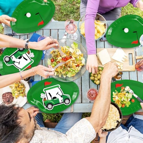 Whaline 90Pcs Golf Party Plates Napkin Set, Green Sport Ball - Image 6