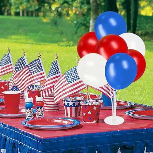 Voircoloria Balloon Stand Kit 4Sets with Balloons for Patriotic Decorations - Image 5