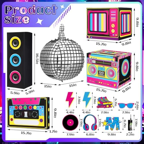 14pcs 80s 90s Party Decorations, Hip Hop Music Theme Accessories - Image 2