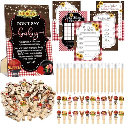 Patelai 321 Pcs Baby Shower Games Supplies, Bbq by Patelai