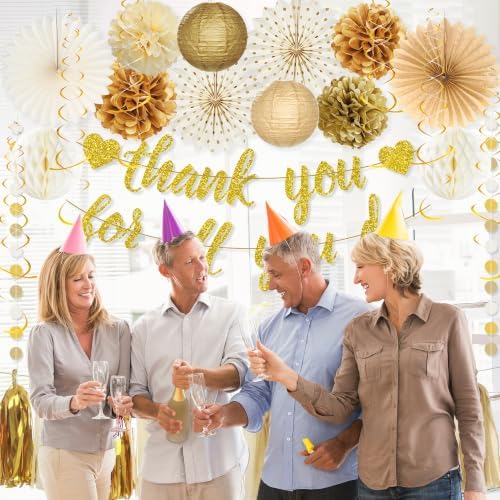 Roetyce We Appreciate You Party Decorations Men Women Gold - Image 5