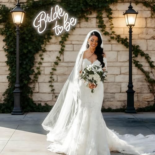 Bride to be Neon Sign 16.5 x 11.6 Inch White LED Neon Signs for Wall Decor - Image 4