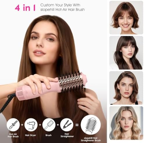 slopehill Dual Voltage Hair Dryer Brush,1000W Travel Hot Air Brush Mini - Image 5