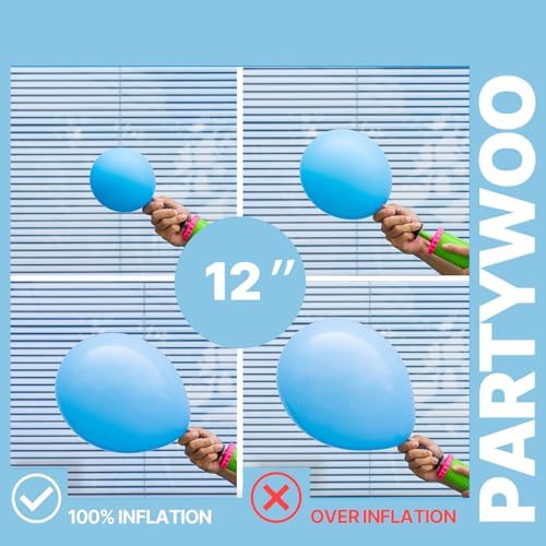 PartyWoo Blue and Silver Balloons 66pcs 12 Inch Light Blue Silver Balloons - Image 6