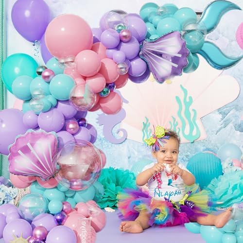 Mermaid Balloon Garland Arch Kit,Under The Sea Ocean Party Decorations - Image 3