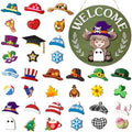 Vicenpal 35 Pcs Fall Interchangeable Highland Cow Welcome Sign, Grass Green by Vicenpal