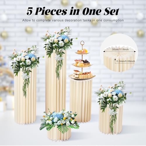 20-100cm 5 Cardboard Vase Pillars, for Party Tables Decor - Image 5