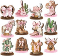 Wesiti 12 Pcs Cowgirl Party Decorations for Table Western Cowgirl Table Decorations Coquette Wooden Bownot Boot Hats Centerpiece Tabletop Decor for Tiered Tray Decor Bachelorette Favor by Wesiti