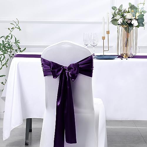 SiinvdaBZX 4 Pcs Purple Satin Table Runner 12 x 108 inches Long - Image 6