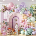 157pcs Pastel Pink and Purple Balloon Arch Garland Kit with Gold Balloons by Vicduotex