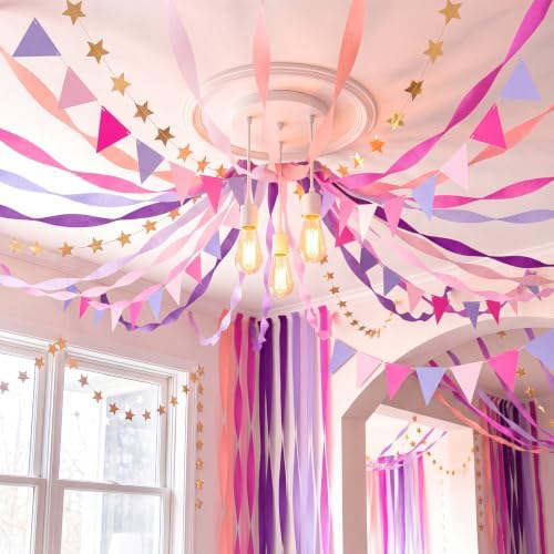 Frienda 14 Pcs Purple Pink Party Decorations Set for Fancy Birthday Party by Frienda