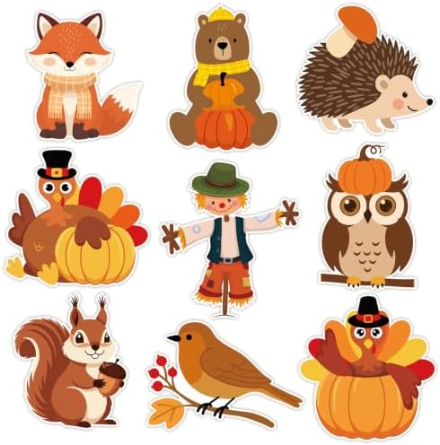54Pcs Fall Bulletin Board Decorations, Thanksgiving Cutouts Classroom Decor by PAIVSUN