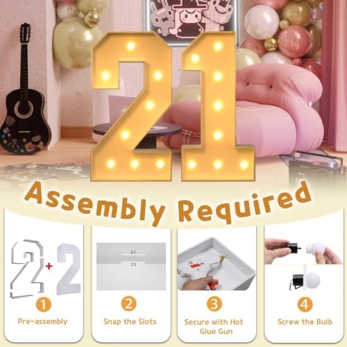 imprsv 21 Marquee Numbers, 3FT Light Up Numbers for 21st Birthday Decor - Image 3