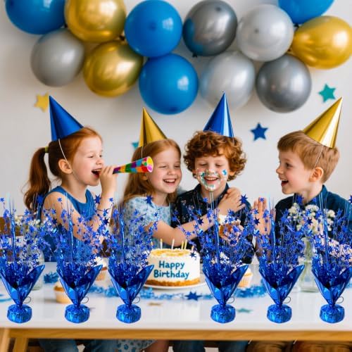12 Pcs Metallic Foil Spray Centerpiece Party Star Table Decoration Brust Glitter Table Topper Decor for Birthday Graduation Holiday Christmas Dining Celebration New Year Party Supplies, Blue - Image 2