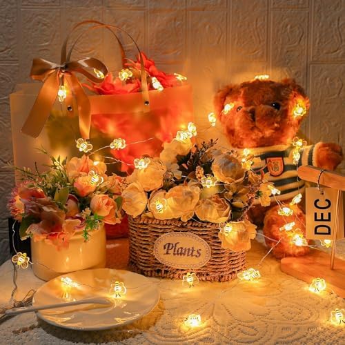 Bee Decor USB String Lights 10Ft 30 LEDs Bee Bumble Whimsical Decorations Honey Gifts for DIY, Home, Classroom, Birthday, Kids Room, Garden, Baby Shower, Party - Image 6
